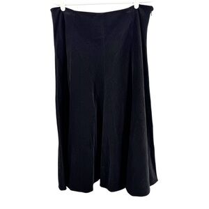 Jones New York Black Midi circle skirt fit and flare 12 office casual cotton